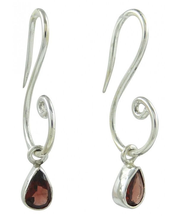 Banithani 925 Sterling Silver Beautiful Amazing Dangle Earring Set New Jewelry Gift For Women - Maroon - C712LVRRGYF