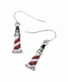 Liavy's Lighthouse Fashionable Earrings - Red & White Stripes - Enamel - Fish Hook - Unique Gift and Souvenir - CN129BH9OK1