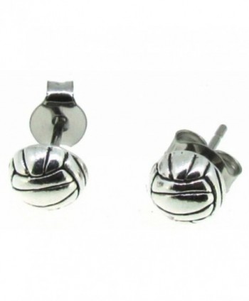Sterling Silver Mini Volleyball Earrings On Posts - CQ1156QB0GN