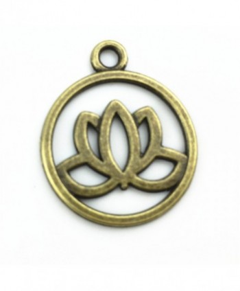 Star Pendants Antique Pendant Crafting - " 100pcs Lotus Bronze " - CY12IYAXCOT