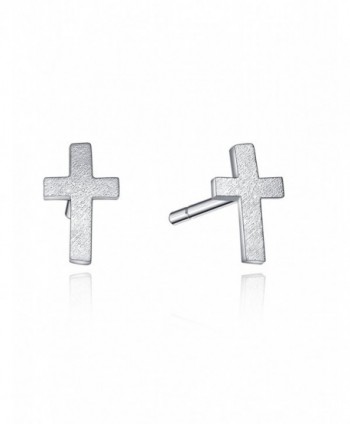 Geometry Small Stud Earrings Sterling Sliver Women and Men Valentine's Day Gifts Hypoallergenic - Cross - CU186D4NUS9
