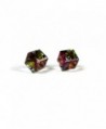 Vitrail Medium Tilted Cube Finest Austrian Crystal Earrings- 6mm - CK1166PUPP5