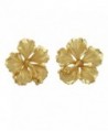 14kt Yellow Gold Plated Sterling Silver 5/8 Inch Hibiscus Stud Earrings - CE1152JN8UF