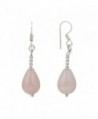 Pearlz Ocean Rose Quartz Gemstone Beads Trendy Dangling Fashion Earrings Jewelry for Women - CK12LGT61LH