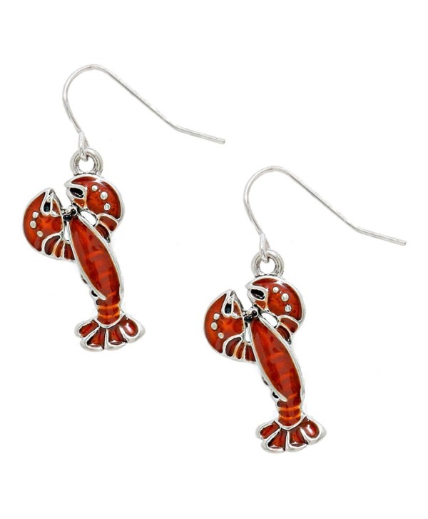 Liavy's Red Lobster Fashionable Earrings - Enamel - Fish Hook - Unique Gift and Souvenir - CM17YG3DHK3