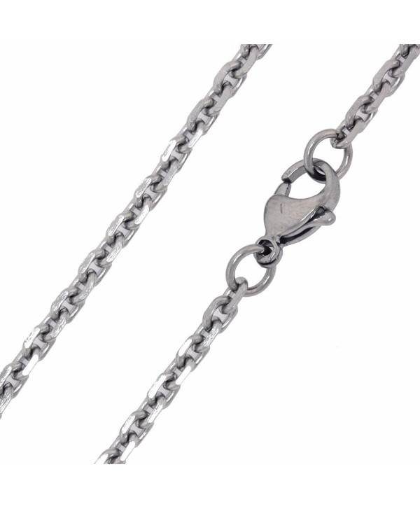 Stainless Steel Faceted Cable Chain Necklace 3.1mm (18" - 30" Available) - CJ1162C1H1D