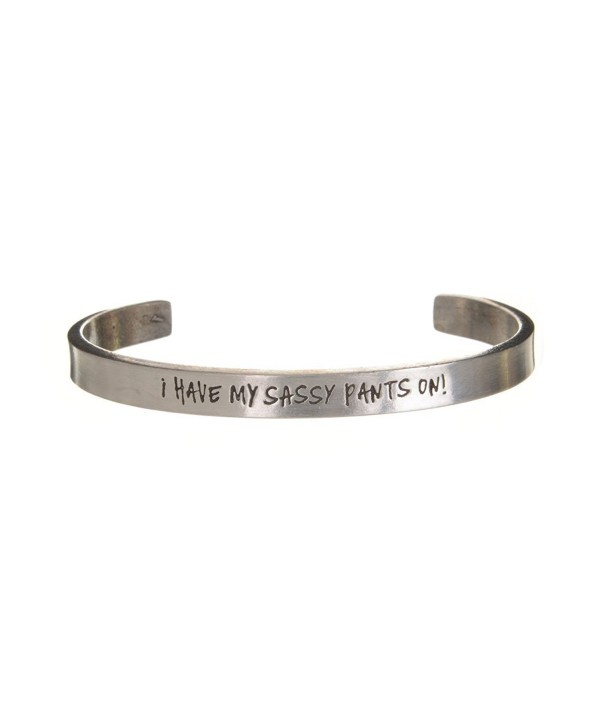 Women's Note To Self Inspirational Lead-Free Pewter Cuff Bracelet - Sassy Pants - CR129IS03ML