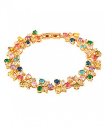 U7 Luxury Fashion Diamond Accented Colorful Cubic Zirconia Tennis Bracelet for Women - C31222LLLFT