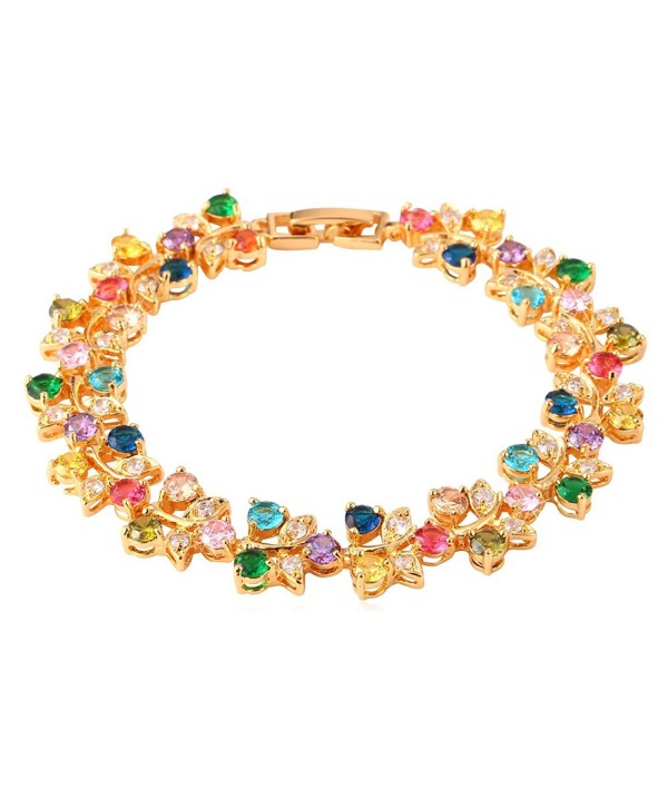 U7 Luxury Fashion Diamond Accented Colorful Cubic Zirconia Tennis Bracelet for Women - C31222LLLFT