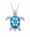 Beaux Bijoux Sterling Nautical Necklace - Blue Opal - C311YOVWVMN