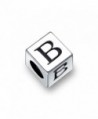 Bling Jewelry 925 Sterling Silver Block Letter B Charm Bead - CG1156646RN