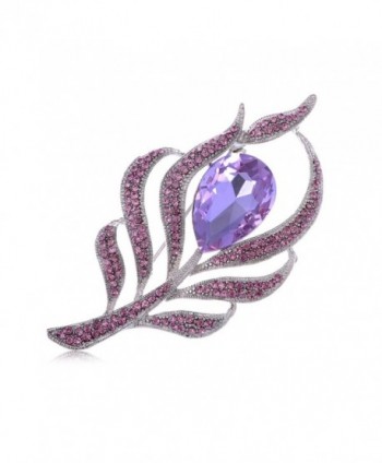 Alilang Antique Large Amethyst Color Center Stone Rhinestone Flower Pin Brooch - CT11I9A87GD