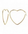 2mm Lightweight Polished Stainless Steel Fashion Hoop Earrings Heart Shaped for Women Hypoallergenic - CT12LG5KKWR