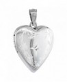 Sterling Silver Diamond Heart Locket Necklace Engraved Star 3/4 inch - C1126HLG6IH