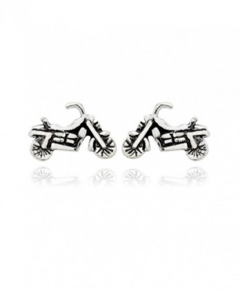 EVER FAITH 925 Sterling Silver Punk Style Motorcycle Stud Earrings - CT120S8SEO9