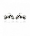 EVER FAITH 925 Sterling Silver Punk Style Motorcycle Stud Earrings - CT120S8SEO9