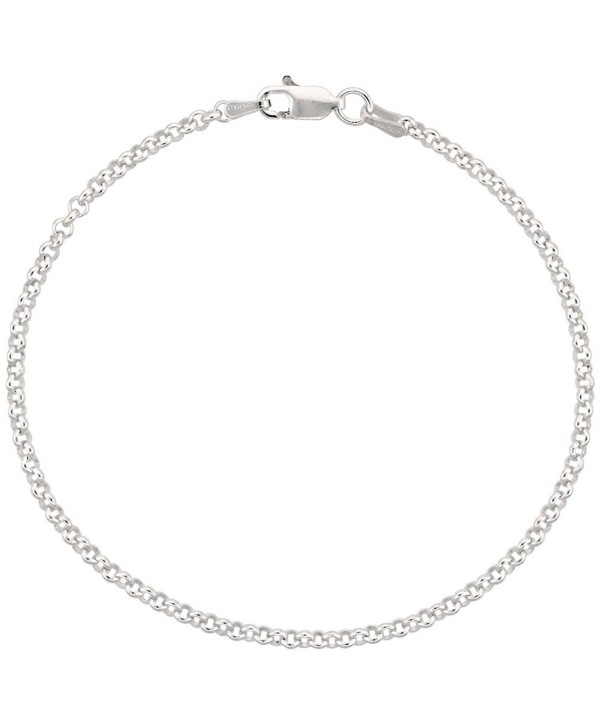 Sterling Silver Italian Rolo Chain Necklace 2.5mm Nickel Free- sizes 7 - 30 inch - CX111FP08OT