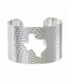 PammyJ State of Texas Silvertone Hammered Wide Cuff Bracelet - CS12EF7BEP5