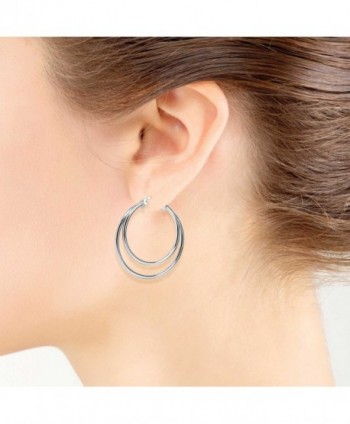 Sterling Silver Polished Click Top Earrings in Women's Hoop Earrings