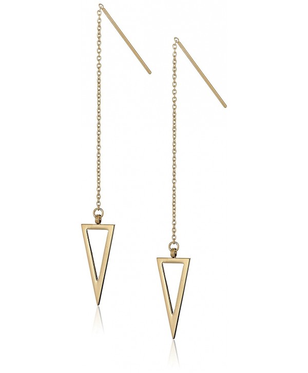 Rebecca Minkoff Long Triangle Chain Drop Earrings - Gold - C611ONW5WND