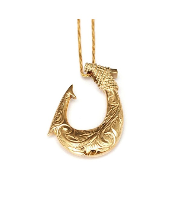 Hawaiian Fish Hook Necklace by Austaras - For Strength- Prosperity and Good Luck - CM12N7F5YKH