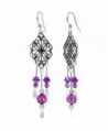 Body Candy Handcrafted Silver Plated Pretty Pink Filigree Earrings Created with Swarovski Crystals - CC12G8L9OTT