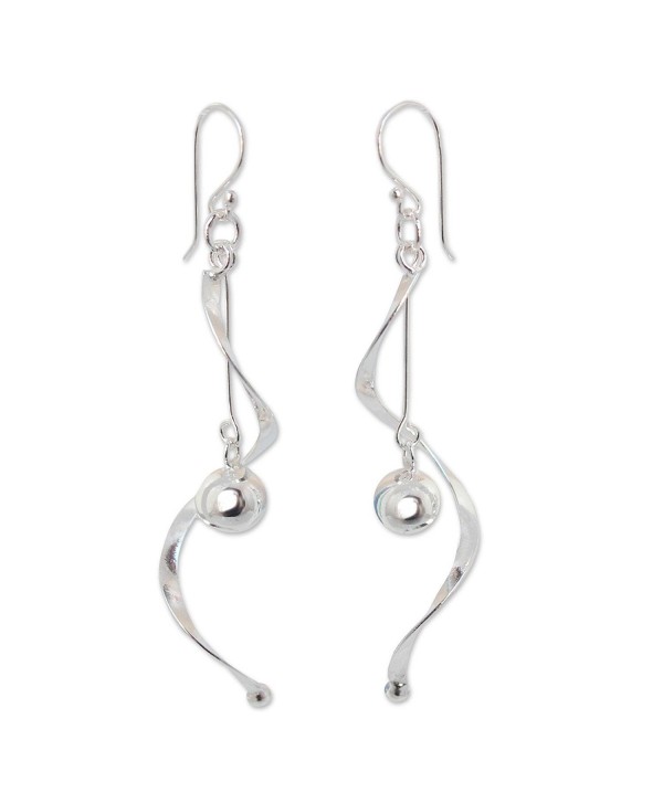 NOVICA .925 Sterling Silver Long Dangle Earrings- 'Movement' - CA11G3W0065