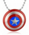 Marvel Comics Unisex Captain America Stainless Steel Chain Pendant Necklace- 24" - CG11PZUBR2R