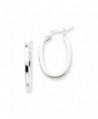 2mm- Sterling Silver- Flat Oval Hoop Earrings - 20mm (3/4 Inch) - CW116RRBBJB