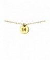 Lucky Feather Letter Disc Necklace