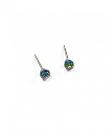 Vitrail Medium Faceted Ball Swarovski Crystal Element Stud Earrings- 4mm - CC115BRHIIL
