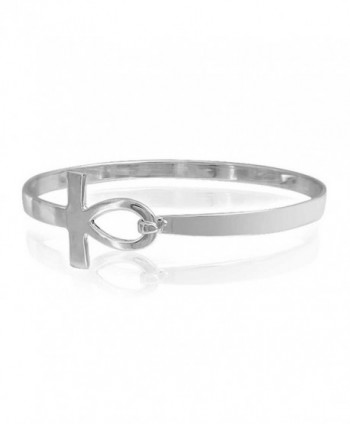Sterling Silver Cross Bangle Bracelet in Women's Bangle Bracelets