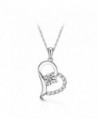 T400 Jewelers 925 Sterling Silver Necklace Made With Swarovski Cubic Zirconia - One and Only Love - CX184YEMD2Q