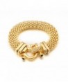 DESIGNER INSPIRED-14KT GOLD PLATE BRACELET W/PAVE CRYSTAL MAGNETIC FLIP CLASP-8in - CY11OSF9CGN