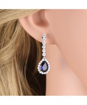 GULICX Wedding Zirconia Crystal Sapphire in Women's Drop & Dangle Earrings