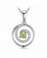 JewelryPalace Swirl 0.3CT Genuine Peridot Pendant 925 Sterling Silver - C6185L82YXZ