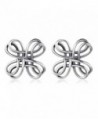 Celtic Knot Studs 925 Sterling Silver Oxidation Polished Celtic Knot Cross Bow Stud Earrings - CG183LHUH68