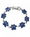 Paw Print School Spirit Mascot Silver Tone Magnetic Clasp Bracelet - Assorted Colors - Blue - CO12N6JK27X