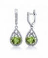 Peridot Sterling Silver Dangling Earrings in Women's Drop & Dangle Earrings