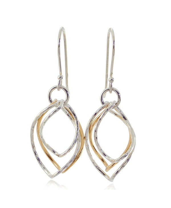Two Tone Earrings Graduated Twisted Hoops in 925 Sterling Silver & 14k Gold Filled Chic Women's Jewelry - CP129QBQ8MT
