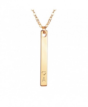 Vertical Gold Bar Necklace Personalized Initial Necklace Bridesmaid Jewelry Gift Sister Necklace - CA1842NWL33
