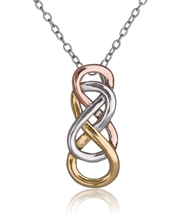 SilverLuxe Womens Sterling Silver Triple Infinity Pendant Tri Color Necklace 18" - CY12M8RRDI1