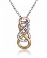 SilverLuxe Womens Sterling Silver Triple Infinity Pendant Tri Color Necklace 18" - CY12M8RRDI1