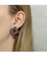 Goldtone Earrings Rhinestone Red Victorian in Women's Drop & Dangle Earrings