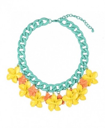 Hamer Women's Yellow Alloy Flowers Choker Statement Chain Pendant Jewelry for Women - CP12DD8O9P9