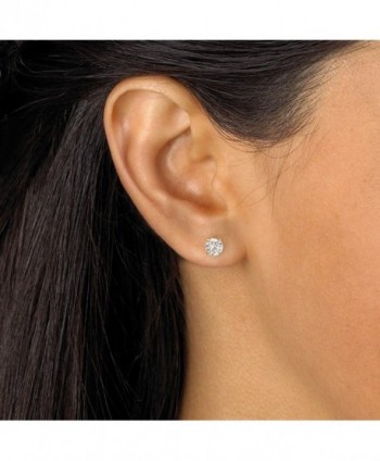 Round White Zirconia Yellow Earrings in Women's Stud Earrings
