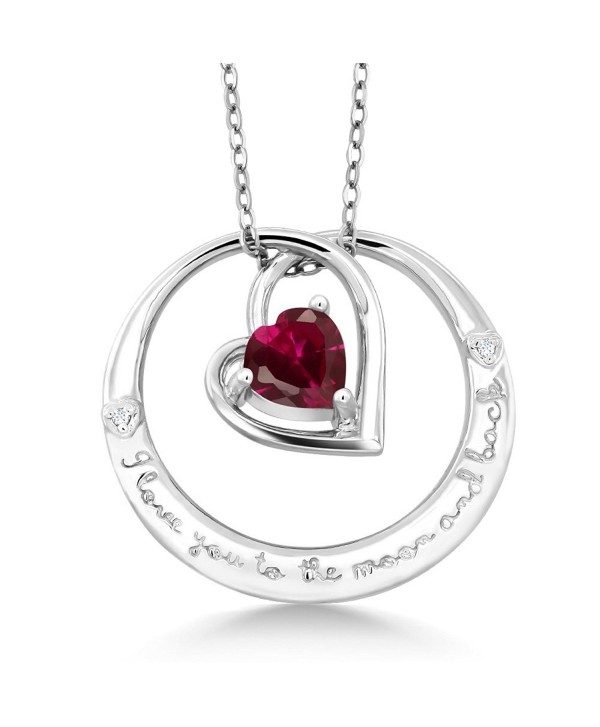 Sterling Created Diamond Pendant Necklace - CC1824RU8X6