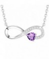 Infinity February Birthstone Anniversary Girlfriend - February Birthstone Infinity Love Heart Necklace - C3189A92N4M
