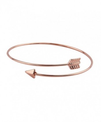 ZUOBAO Stacking Arrow Bangle Bracelet with Delicate Thin Brass Wire - Rose gold - CP12OBC2PAU