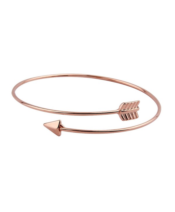 ZUOBAO Stacking Arrow Bangle Bracelet with Delicate Thin Brass Wire - Rose gold - CP12OBC2PAU
